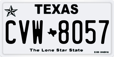 TX license plate CVW8057
