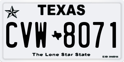 TX license plate CVW8071