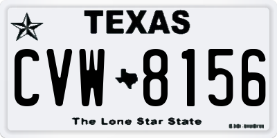 TX license plate CVW8156