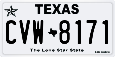 TX license plate CVW8171