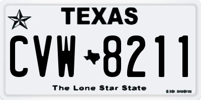 TX license plate CVW8211