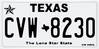 TX license plate CVW8230