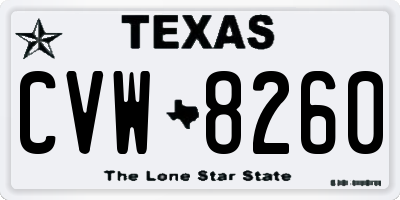 TX license plate CVW8260