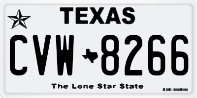 TX license plate CVW8266
