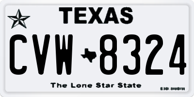 TX license plate CVW8324