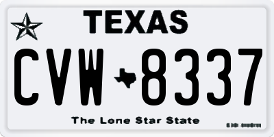 TX license plate CVW8337