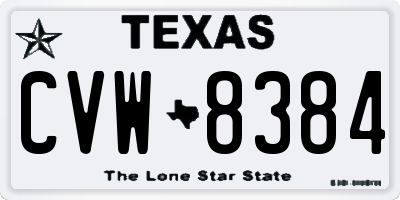 TX license plate CVW8384