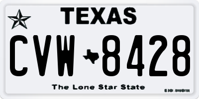 TX license plate CVW8428
