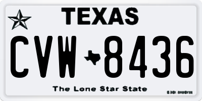 TX license plate CVW8436