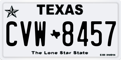 TX license plate CVW8457