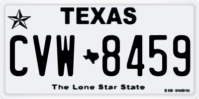 TX license plate CVW8459