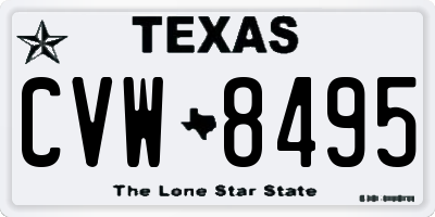 TX license plate CVW8495