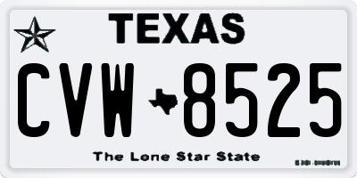 TX license plate CVW8525