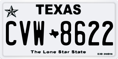TX license plate CVW8622