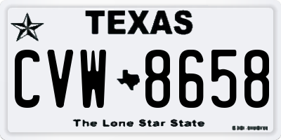 TX license plate CVW8658