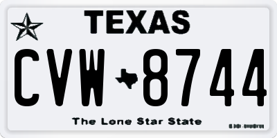 TX license plate CVW8744