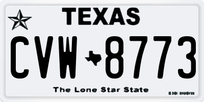 TX license plate CVW8773