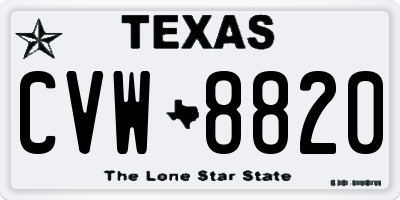 TX license plate CVW8820