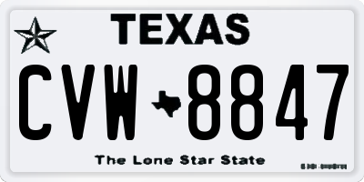 TX license plate CVW8847