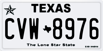 TX license plate CVW8976