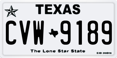 TX license plate CVW9189