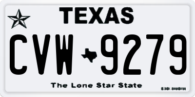TX license plate CVW9279