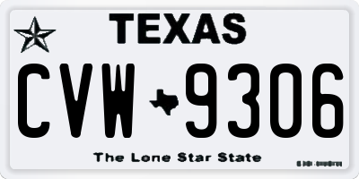 TX license plate CVW9306