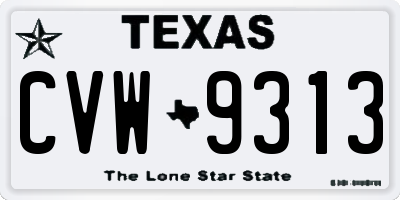 TX license plate CVW9313