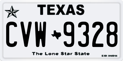 TX license plate CVW9328