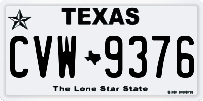 TX license plate CVW9376