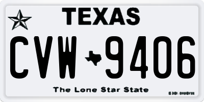 TX license plate CVW9406