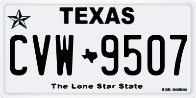 TX license plate CVW9507