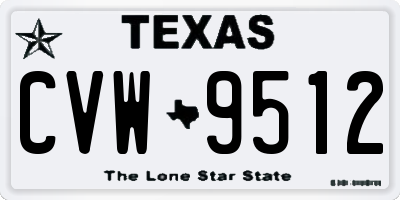 TX license plate CVW9512