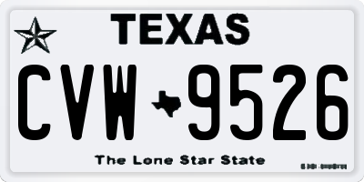 TX license plate CVW9526
