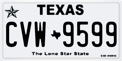 TX license plate CVW9599