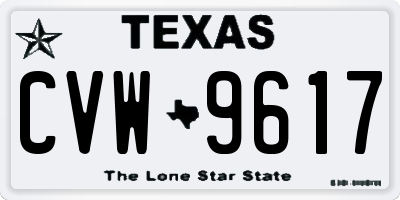 TX license plate CVW9617