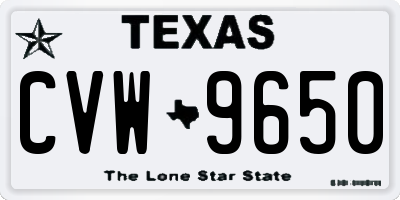 TX license plate CVW9650