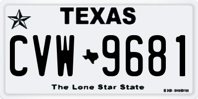 TX license plate CVW9681