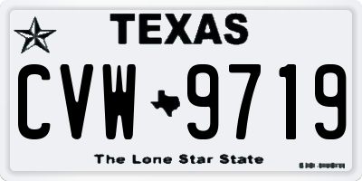 TX license plate CVW9719