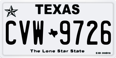 TX license plate CVW9726