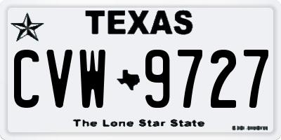 TX license plate CVW9727