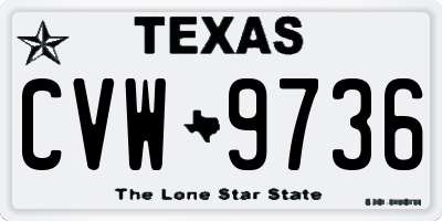 TX license plate CVW9736