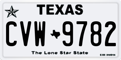 TX license plate CVW9782