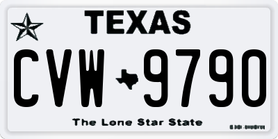 TX license plate CVW9790