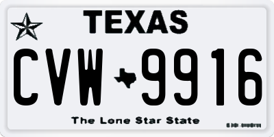 TX license plate CVW9916