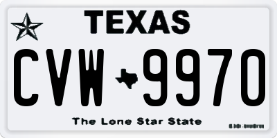 TX license plate CVW9970