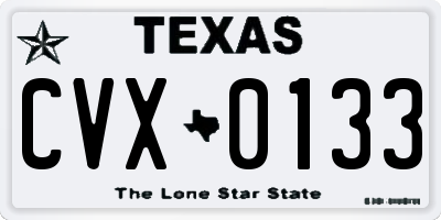 TX license plate CVX0133