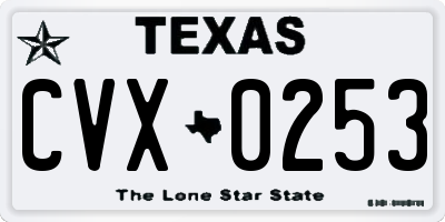 TX license plate CVX0253