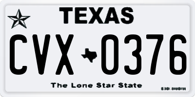TX license plate CVX0376