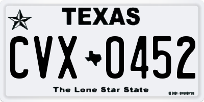 TX license plate CVX0452